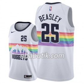 NBA Mænd Trøje Denver Nuggets Malik Beasley 25 2018-19 Nike City Edition Hvid Swingman